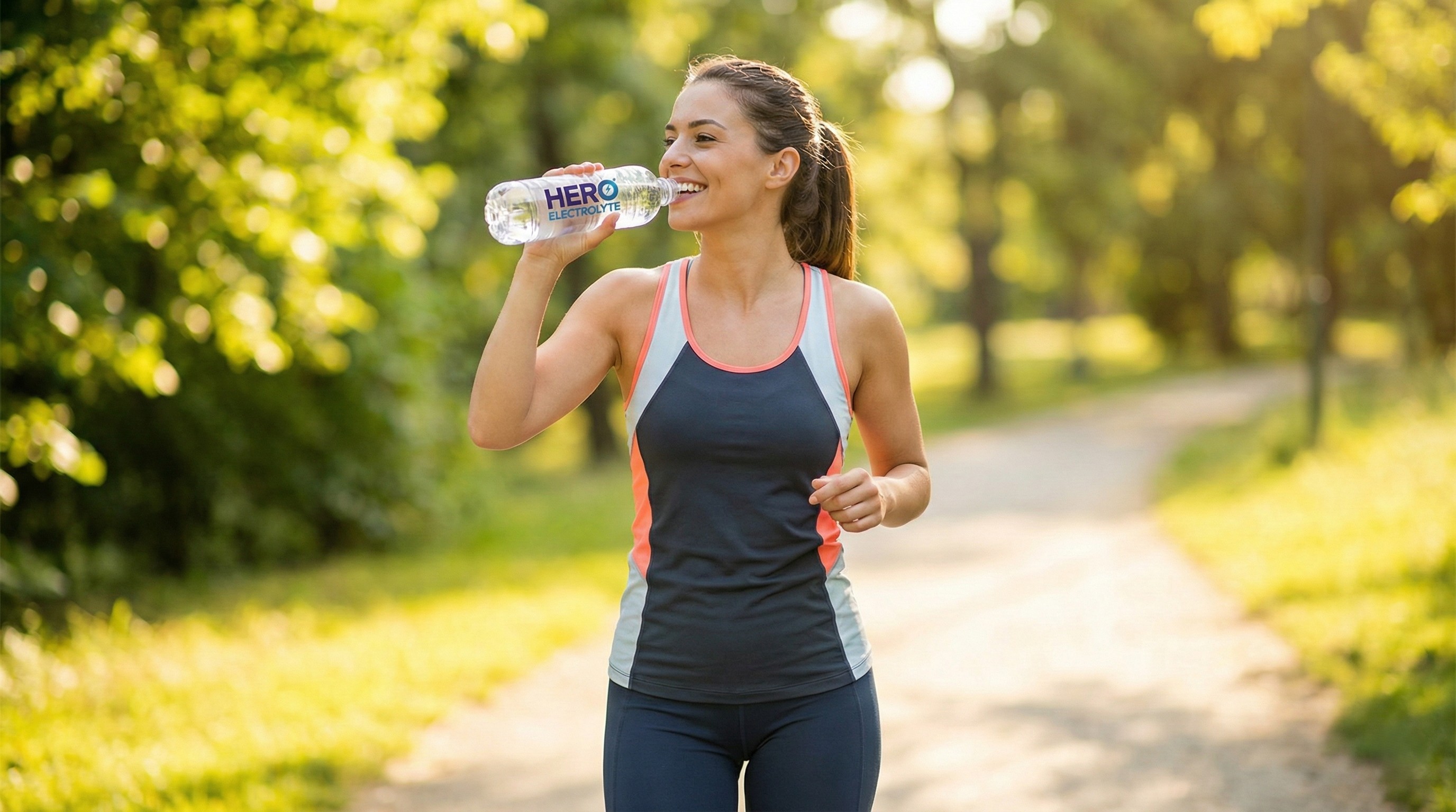 Person staying hydrated with electrolyte supplement